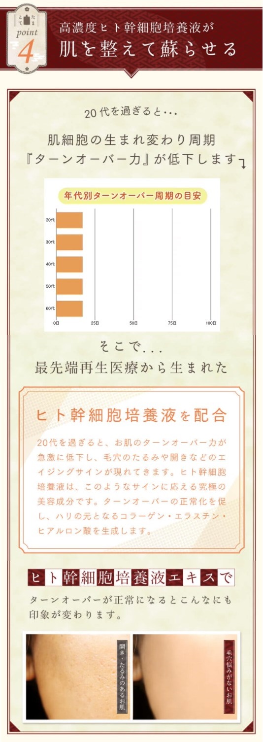 とてたま洗ひ肌,特徴,効果