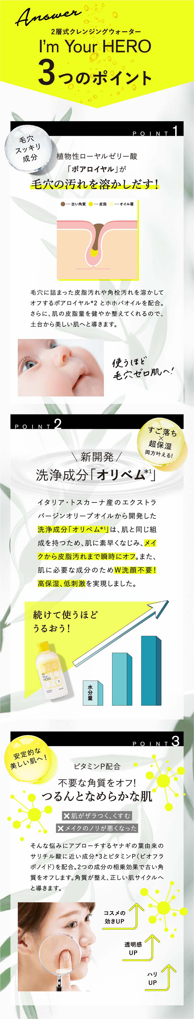 アイムユアヒーロークレンジング,特徴,効果