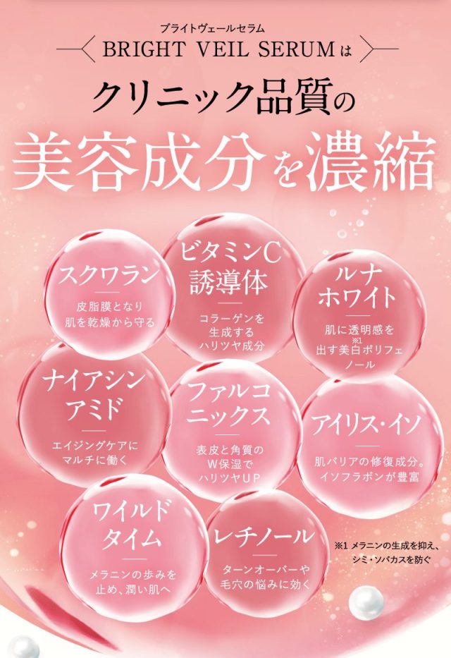 メリフ(MELLIFE )ブライトヴェールセラム,特徴,効果